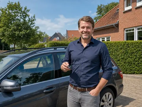 Verkäufer aus Reutlingen mit dem verkauften Fahrzeug