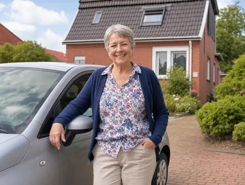 Verkäufer aus Gomaringen mit dem verkauften Fahrzeug